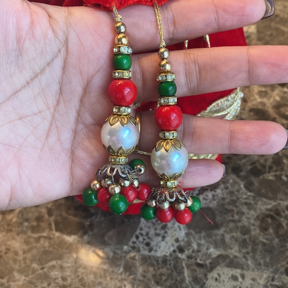 Handmade Red Velvet Potly Bag - Picture 7 of 14